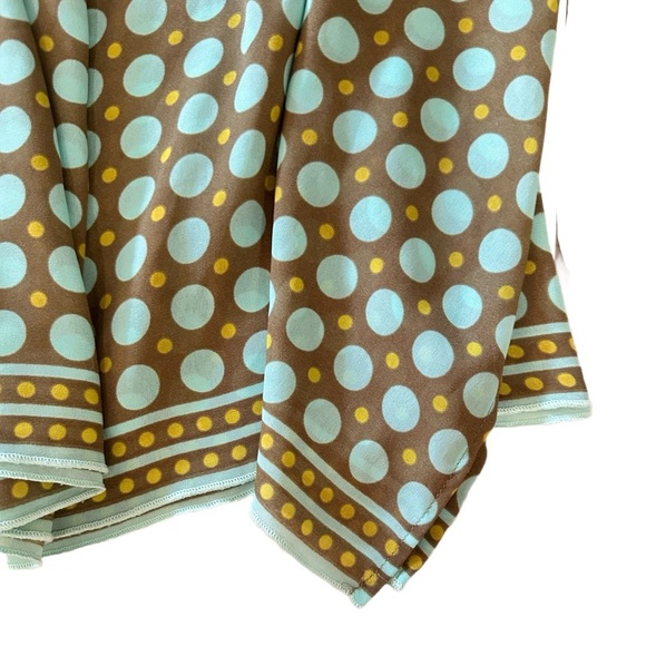 PERRY ELLIS ~ Polka Dot Women's Swim Suit Cover-Up w/Brown Aqua & Yellow Circles - Picture 4 of 7